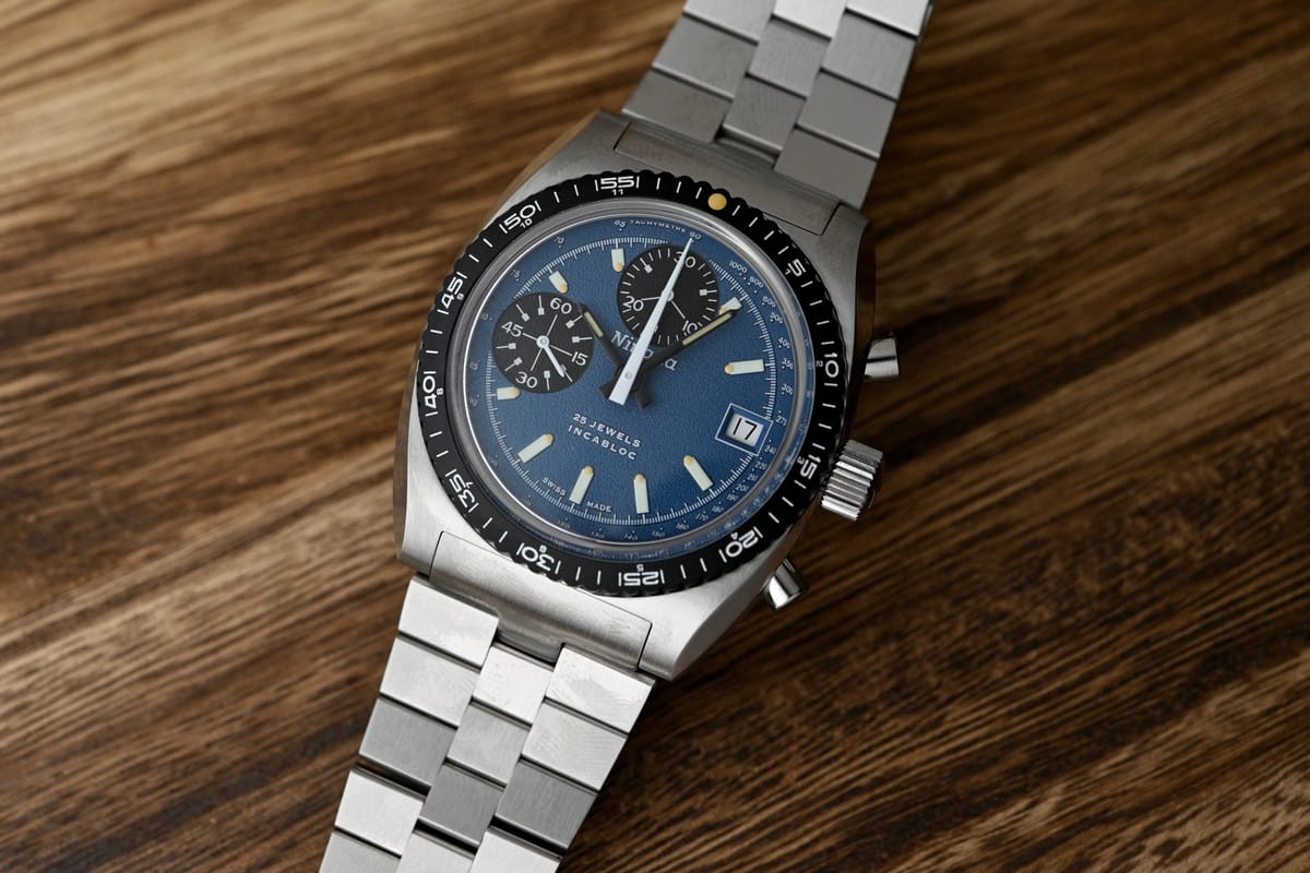 Nivada Grenchen Chronograph Blue на Monochrome