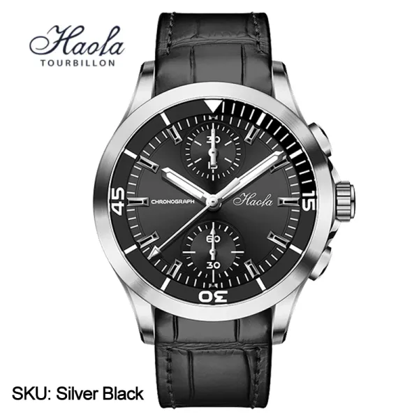 [пополнение] Haofa Chronograph Silver Black ref.1600 - Peacock SL4615 (Cal.021.10)